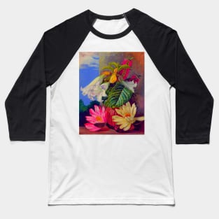 'Flowers Cultivated in the Botanic Garden, Rio Janeiro, Brazil' by Marianne North REMASTERED TECHNICOLOR Baseball T-Shirt